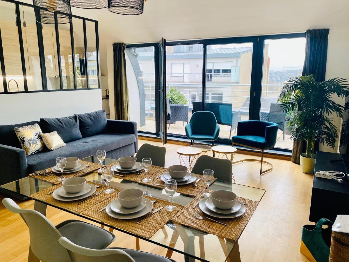 The Luxury Green Penthouse In City Center With Terrace And Free Parking Luxembourg Eksteriør bilde